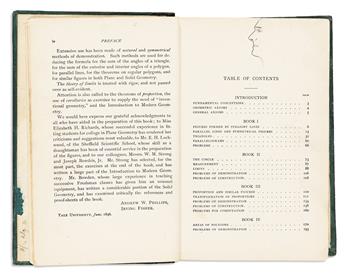 EISENHOWER, DWIGHT D. Phillips and Fisher. Elements of Geometry. Signed, twice ("Dwight D. Eisenhower" and "Eisenhower"), on front endp